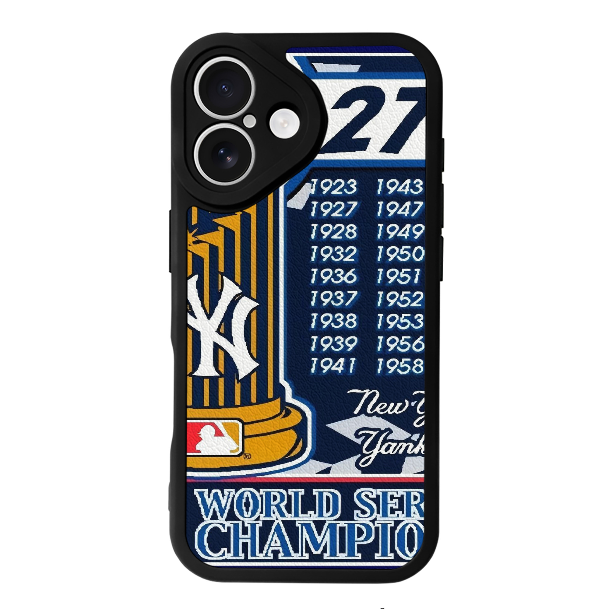 New York Yankees 108 IPhone 16 Silicone Leather Case – UV Print, Lambskin Texture – Perfect Fit, Wireless Charging Compatible, Scratch Resistant, Precise Cutouts – Stylish Protection For IPhone 16